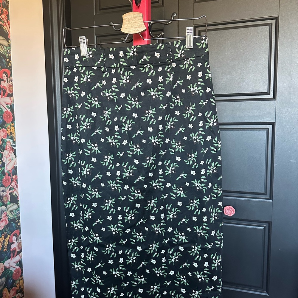 Floral Black Skirt